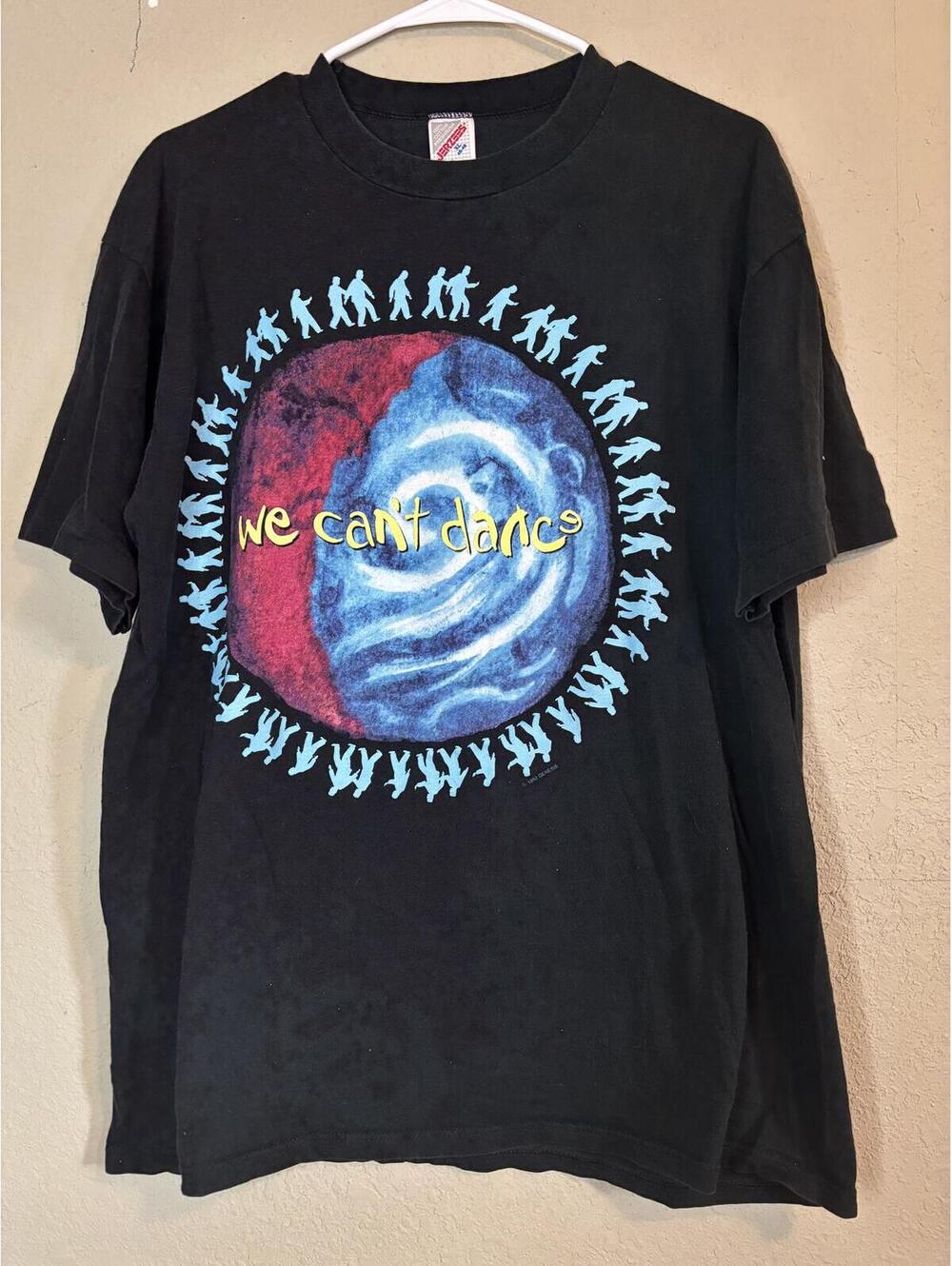 Vintage 1992 Genesis We Can't Dance Tour T-Shirt Black Graphic Band Tee XL/XXL